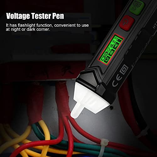 Image of Non Voltage Tester, HT100P Non 3 Phase Rotation Indicator AC Voltage Detector Pen Tester with Flashlight 12-1000V Voltage Detector for Live /Null Wire Breakpoints Test