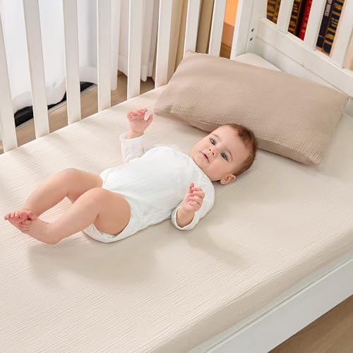 Image of JELLYMONI 2 Pack Muslin Toddler Pillowcase for 13x18 Pillow, 100% Cotton Baby Pillow Case Cover for Bed, Toddler Cot and Travel, Soft & Breathable Baby Kids Envelope Pillowcase, No Pillow