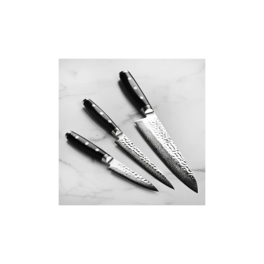 Enso-HD-Knife-Set-Made-in-Japan-VG10-Hammered-Damscus-Japanese-Stainless-Steel-Cutlery-Set-with-Chefs-Utility-Paring-Knives Enso HD Knife Set - Made in Japan - VG10 Hammered Damscus Japanese Stainless Steel - Cutlery Set with Chef's, Utility & Paring Knives