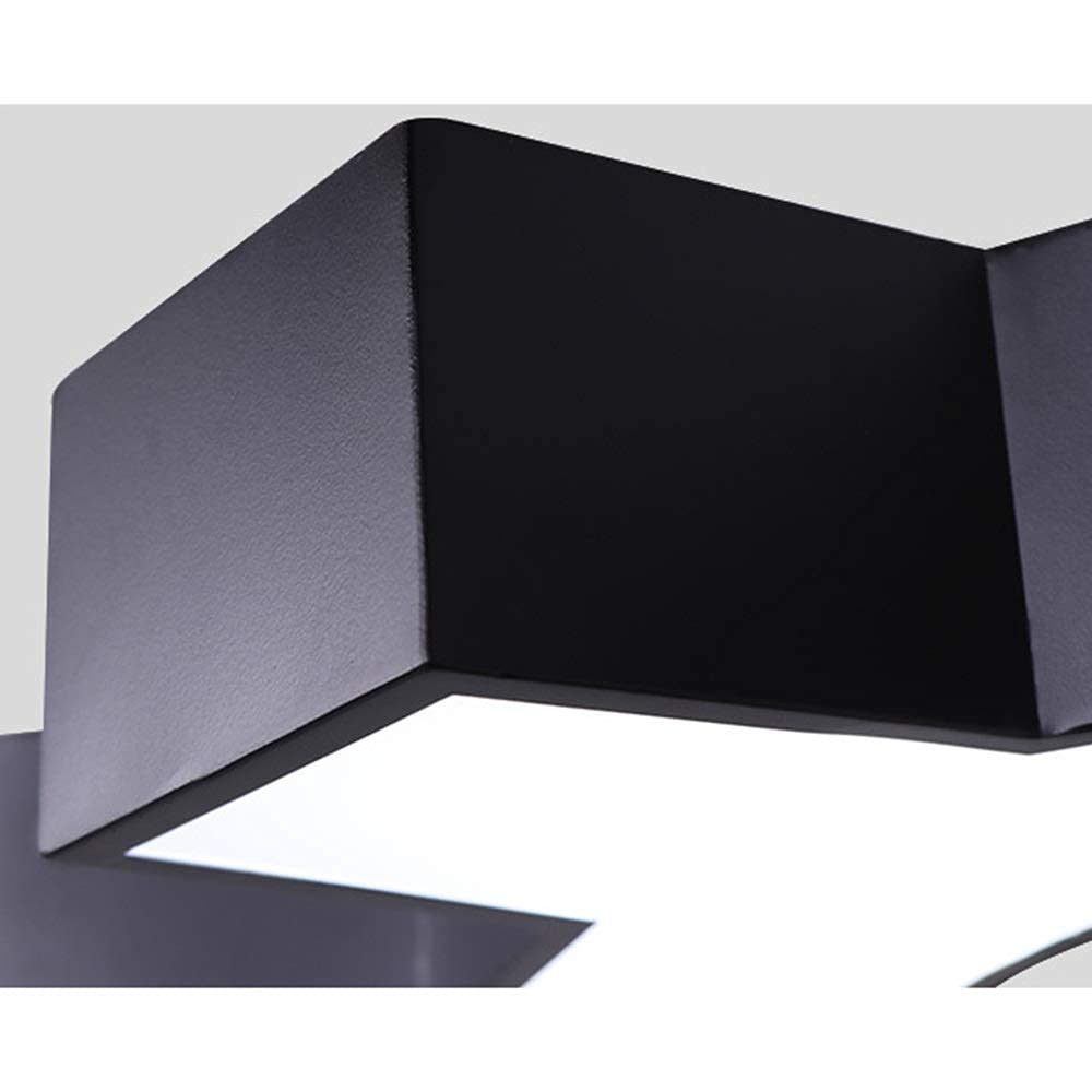 Trwała okrągła lampa sufitowa LED Black Gear Akrylowa żyrandol Białe światło Żelazne proste nowoczesne biuro siłowni