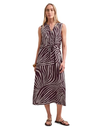 Street One Midi-Kleid mit Split Neck und Zipper Rustic Rouge 42