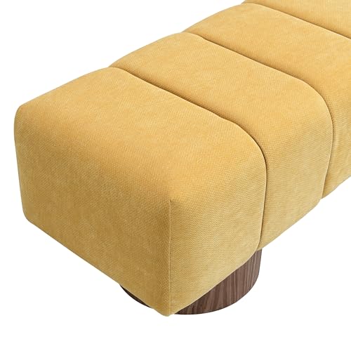 Christopher Knight Home Manila 50" Chenille Fabric Dining Bench for 2 People, Upholstery Ottoman Bench, End of Bed Footstool, Living Room Sofa Extra Seat/Footrest, No Assembly Needed, Mustard Yellow by Christopher Knight Home - Image 8