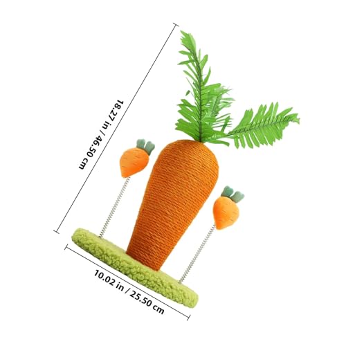 Rascador para gatos POPETPOP en forma de zanahoria con cuerda de algodón miniatura 2
