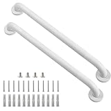 Rackickyer Shower Grab Bar, 2 Pack 24 Inch White Bathroom Grab Bar, 1.25" Diameter 304 Stainless Ste