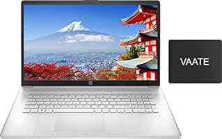 2021 HP 17 Laptop, Newest AMD Ryzen 5 5500U(Beat i7-1065G7) 16GB RAM 512GB SSD, 17.3inch FHD Display, Webcam for Zoom, HDMI, Wi-Fi Thin Design, Win 10-Free Windows 11 Upgrade,VAATE Bundle inch Laptop