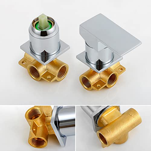 Grifo de lavabo LED empotrado en pared con cascada de gran caudal 8