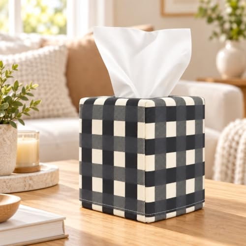 YAWIKO Tissue Box Cover, Fabric Tissue Holder, Tissue Box Cover Square - image 6