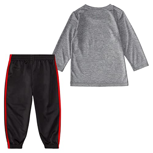 Image of adidas boys 2-piece Long Sleeve Poly Melange Tee and Joggers Set
