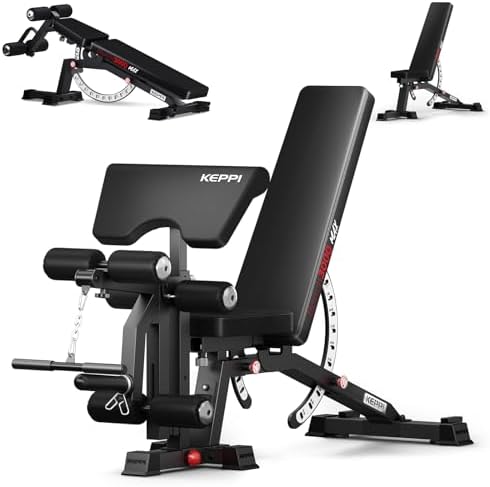 Keppi Weight Bench, 600kg Capacity Heavy-Duty Adjustable Gym Benc...