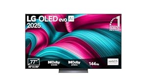 LG OLED77C5ELB TV 77 Zoll (195 cm) 4K OLED evo AI TV (α9 Gen8 4K AI Prozessor, webOS 25, 120Hz (VRR bis zu 144Hz)) [Modelljahr 2025]