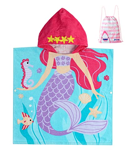Athaelay CHT-1 Cotton Kids‘ Towels With Hood For Bath Beach Pool Toddler Hooded Towel Poncho Swim Cover-Ups cover