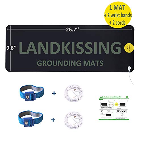 LandKissing Grounding Portable Mat (1Set) for Healthy Earth Energy with 2 Grounding Bracelets
