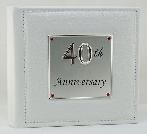 DELUXE 40th ANNIVERSARY RUBY WEDDING PHOTO ALBUM 6x4" (10 x 15cm) ANNIVERSARIES