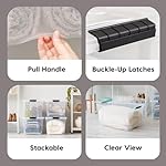 IRIS USA 72 Qt Stackable Plastic Storage Bins with Lids, 4 Pack - BPA-Free, Made in USA - See-Through Organizing Solution, Latches, Durable Nestable Containers, Secure Pull Handle - Clear - Image 3