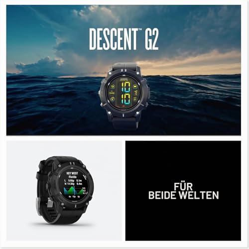 Garmin Descent G2 45mm - Smarter Tauchcomputer mit 1,2\ AMOLED Farbdisplay, bis zu 10 Tage Akkulaufzeit, versch. Tauchmodi, Tauchbereitschaft, Multi-GNSS, 100+ Sport-Apps, Benachrichtigungen