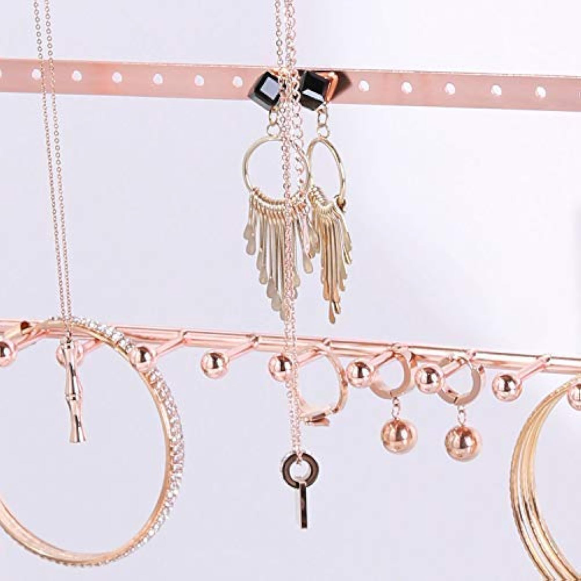 Rose Gold Jewelry Stand, 4 Tier Organizer