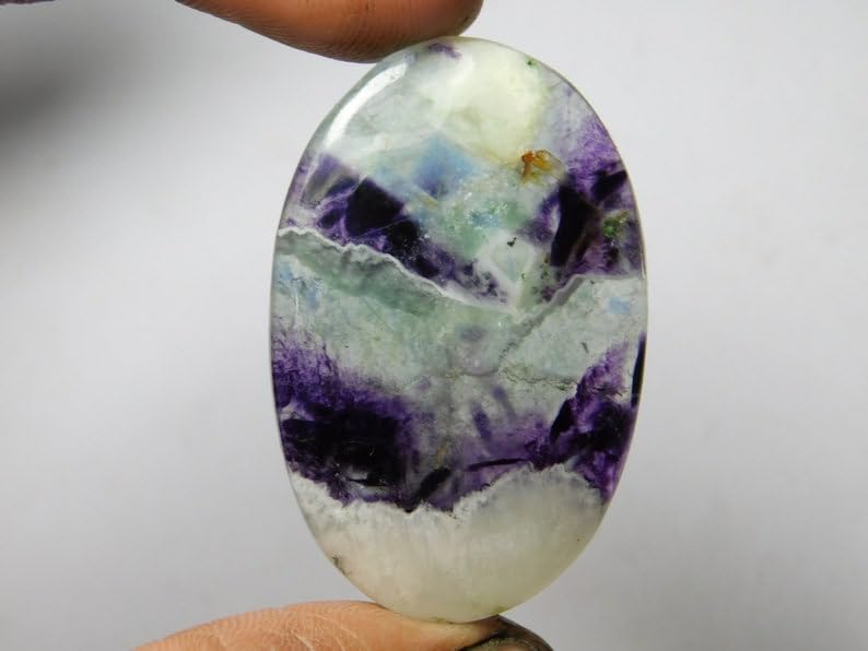Fluorite naturelle cabochon pour fabriquer un pendentif en pierre - 2
