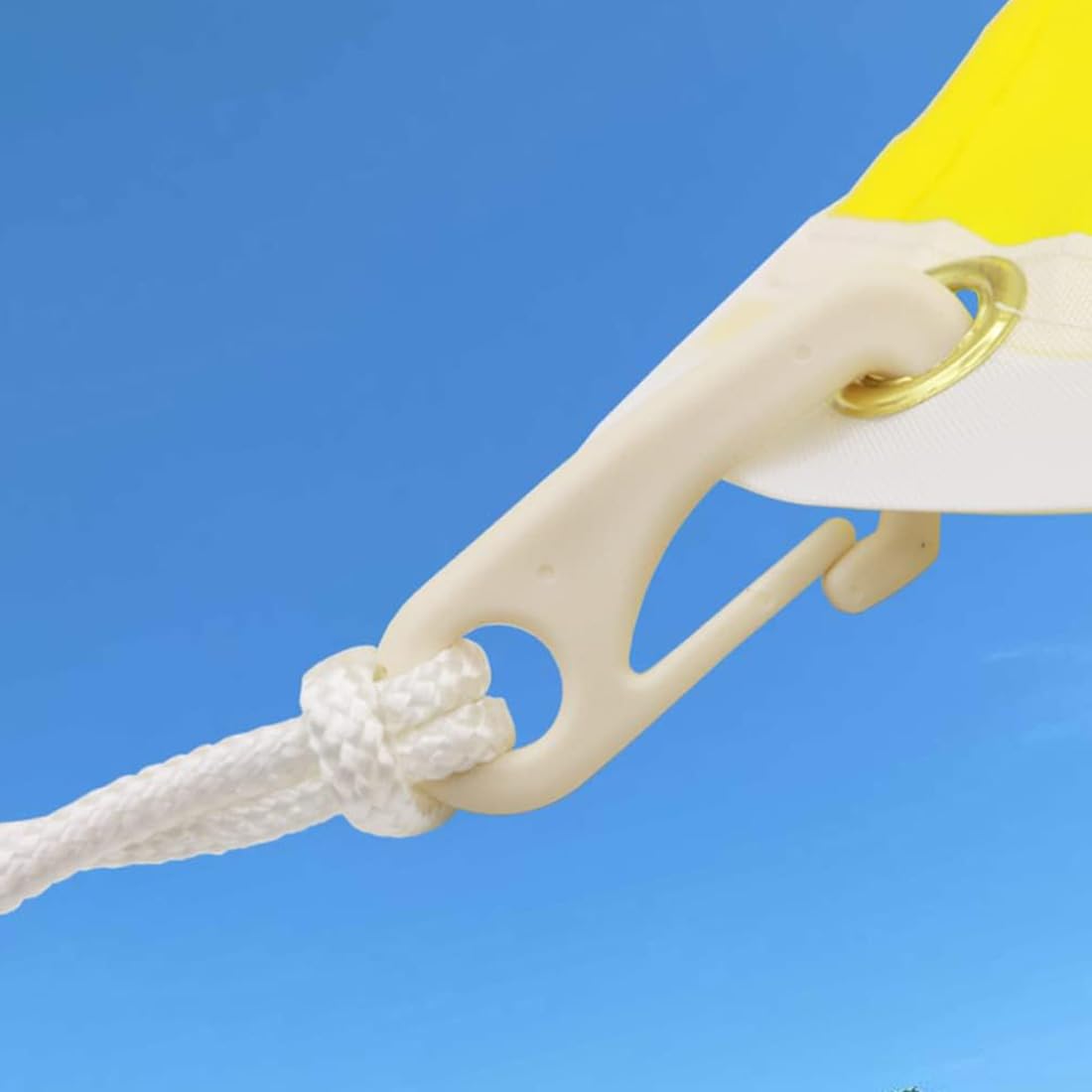 12 Mousquetons Nylon Pour Mât Drapeau - Anti-UV, Résistant à L'Eau - Fixation Corde Drapeau Blanc