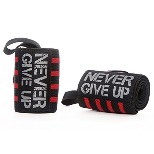 HYFAN Professional Wrist Straps Support Brace Wraps Belt Protector with Thumb Loop for Powerlifting Bodybuilding Exercise Streng