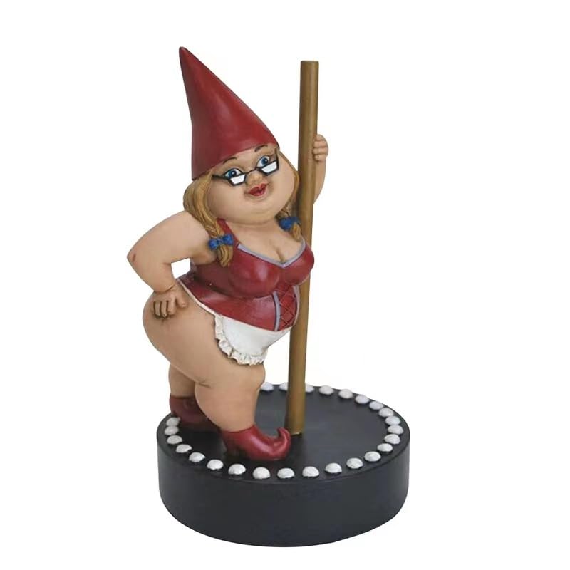 Pole Dancing Gnome Decorative Pole Dancer Garden Statue Girl Figurine