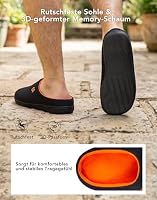 VeraCosy Herren Zweifarbige Hausschuhe Memory Schaum Pantoffeln,Orange,42/43 EU – Ansicht 5