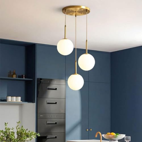 Image of Wall Lamp Chandelier Pendant Light, Home Decor for Bedroom, Living Room, Hallway, Cafe, Hotel, Restaurant (Milky Ball Hanging LAMP Set with LED Bulb Pack of 1)