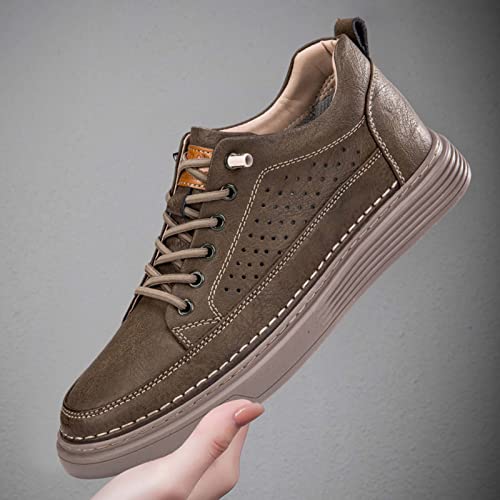CERYTHRINA Men's Invisible Height Increasing Elevator Shoes 2.5 Inches Taller Height Casual Sneakers Comforts Leather Skeleton Shoes4