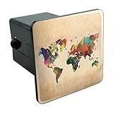 Graphics and More Colorful Rainbow Map of The World Earth Globe Tow Trailer Hitch Cover Plug Insert