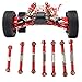 7pcs RC Car Metal Servo Pull Rod with Screwdriver Fit for WLtoys 144001 1/14 RC Car (Red)