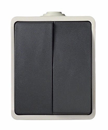 UNITEC Serienschalter AP FR, für Feuchträume im Innenbereich, mit Steckklemmen, bis 10A, IP44, grau