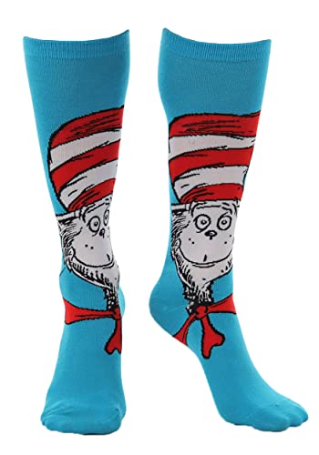elope Dr. Seuss Cat In The Hat Knee High Costume Socks for adults and teens Standard
