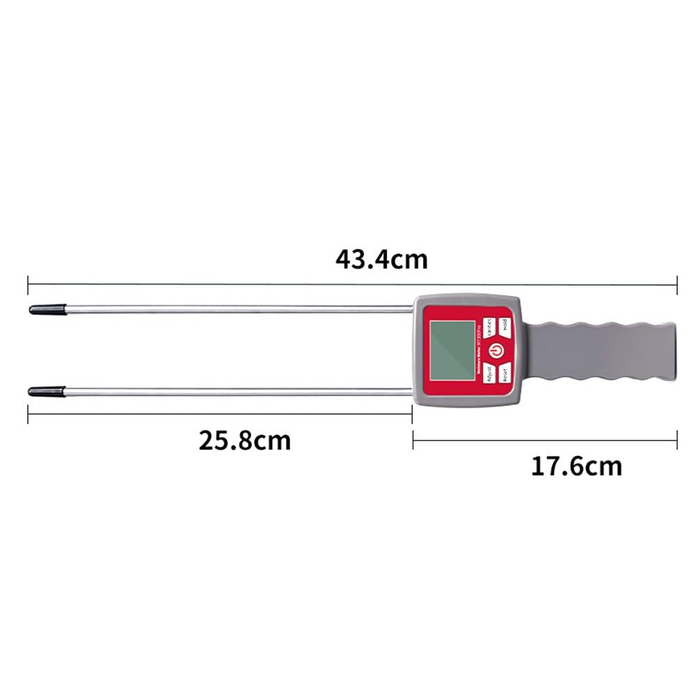 Wielofunkcyjny przenośny miernik wilgotności do paszy z podświetlanym wyświetlaczem LCD, zasięg od 2% do 30%, mierzy 25 ziaren, w tym kukurydza, soja, ryż, czerwony