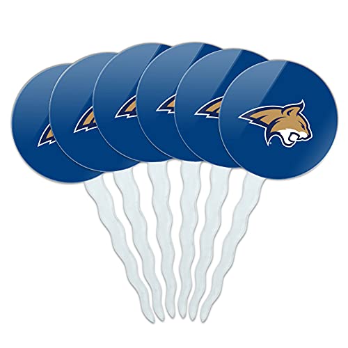 Montana State University Primary Logo Cupcake Picks Toppers Decoration Set of 6