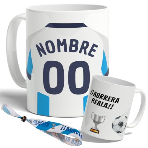 DEREGALOOS Taza Personalizada con nombre de Fútbol Sociedad.