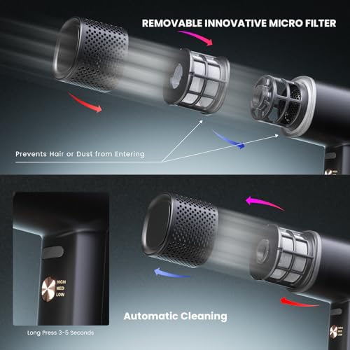 Image of Professional Ionic Hair Dryer with Diffuser,150000 RPM High-Speed Ionic Low Noise Blow Dryer, Powerful 1600 Watt Motor for Fast Drying and Straight & Wavy Hair, Lightweight
