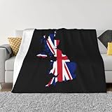 Kuscheldecke mit Flaggenmuster des Vereinigten Königreichs, superweich, kuschelig & warm, aus Flanell, für Sofa, Bett, Reisen & Büro, 203 x 152 cm