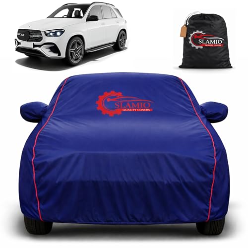 Image of Premium 100% Waterproof Car Cover for Mercedes Benz GLE 300D Model | All-Weather, UV & Dust Protection | Heavy-Duty 3-Layer Fabric | Custom Fit with Mirror & Antenna Pockets | Navy Blue