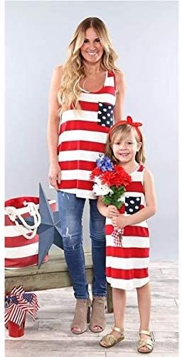 Zebras-PaMaBa Mother Daughter American Summer Dresses Independence Day Festival Carnival Costume Mommy and Me Outfit Gown Robes : 10, Mom Size-XXL