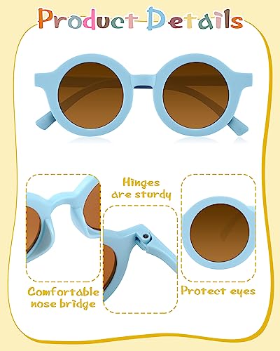 Kanayu 24 Pcs Sunglasses DIY Kit Kids Round Flower Sunglasses Bulk with 200 Letter Beads 100 Daisy 2 Glues for Girls Boys (Lively Colors)3