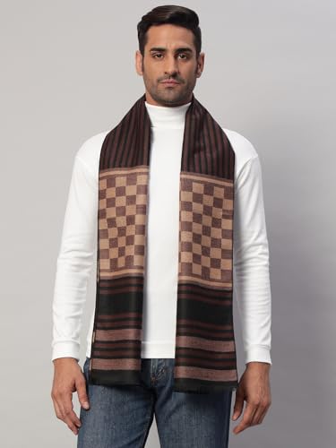 Image of Ravaiyaa - Attitude is everything Men's Reversible Stripe Pattern Winter Wool Scarf, Muffler 72 inchx12 inch Inch