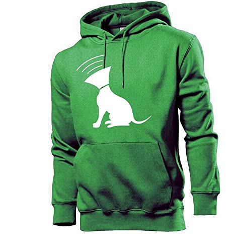 Generisch Sweat à capuche pour homme avec entonnoir, vert, XXXL