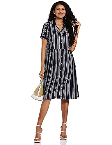 Image of pluss Women's Georgette A-Line Knee-Length Dress