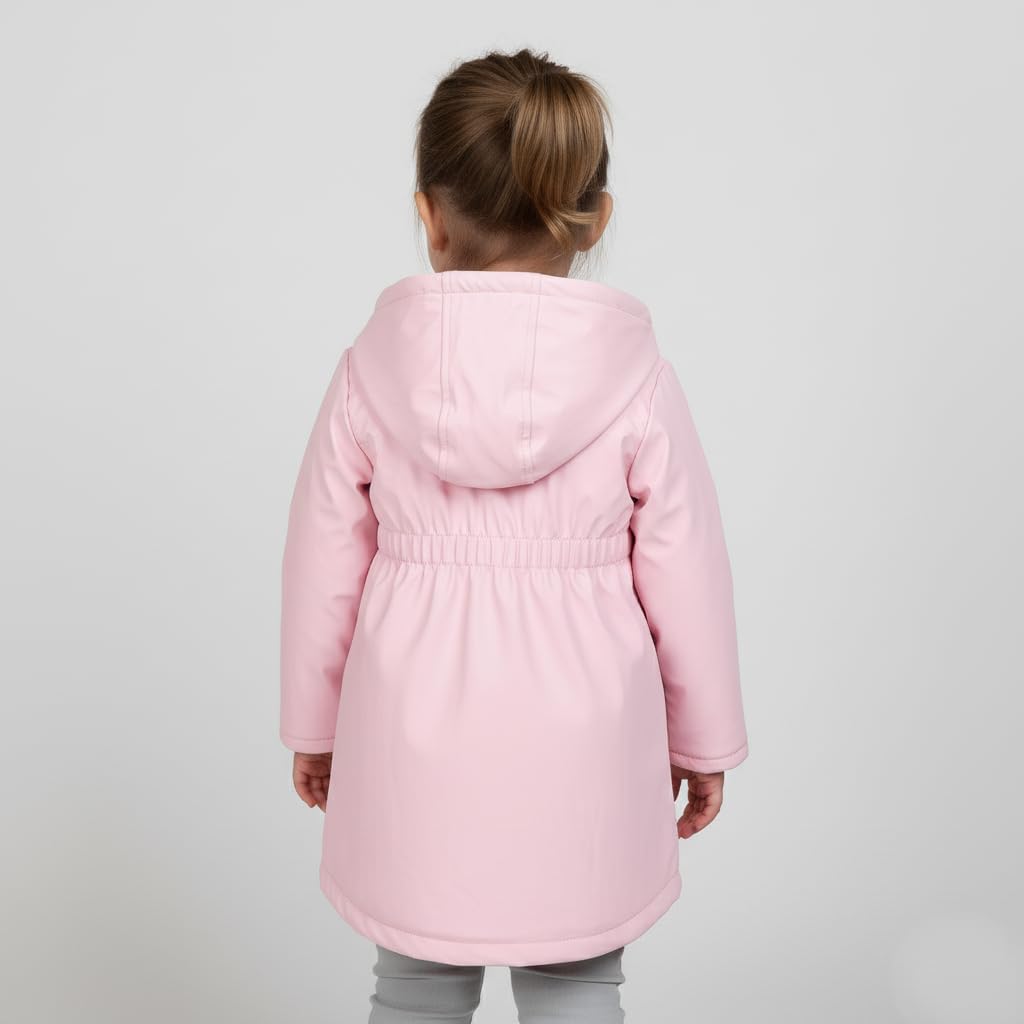 Hunter Clothes Girls – Plush Lined Waterproof Rain Jacket with Hood | Lightweight Windbreaker Coat for Girls Sizes (2T–12)