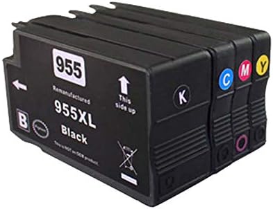 955XL Manufactured Ink Cartridge, Compatible Replacement for HP OfficeJet 8702 7740 8210 Series Printer, Office Assistant, Black, Yellow, Cyan, Magenta, 4 Pieces