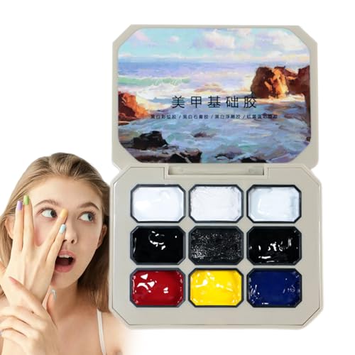 Paleta de esmalte de uñas de gel sólido, esmalte de uñas de gel crema | Paleta polaca de pastel,Mujeres Kit de manicura de pegamento de decorativo para mujeres, niñas, dama, esposa