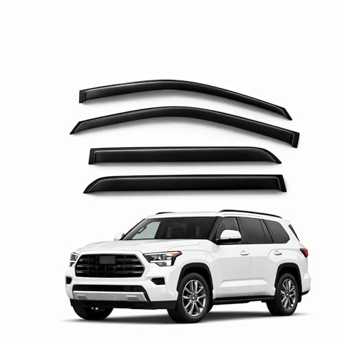 Pare-pluie auto Toyota Sequoia 2017-2018 | Adhésif | 4 pcs - Fumé foncé