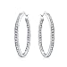 Produktbild Cz Zirkonia Runde Solitär Kanal Einstellen In Side Out Statement Big Hoop Ohrringe Für Frauen 925 Sterling Silber