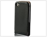 BONAMART ® High Quality Flip Leather Case Cover for Apple Iphone 4 4g 4s At&t and Verizon Black qh