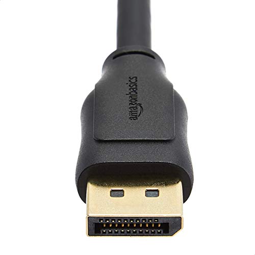 Image of Amazon Basics DisplayPort 1.4 Cable, 32.4Gbps HBR3 High-Speed, 8K@60Hz, 4K@120Hz, Ultra HD, Dynamic HDR and 3D, Gold-Plated Plugs, 3 Foot, Black