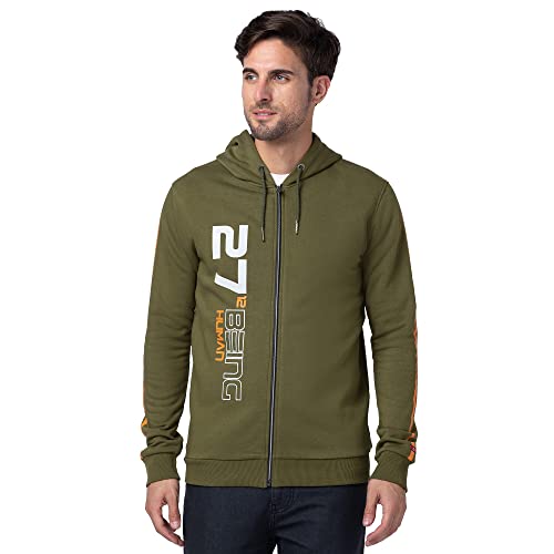 Image of Being Human Men's Solid Cotton Blend Soft Comfortable Long Sleeve Hoody